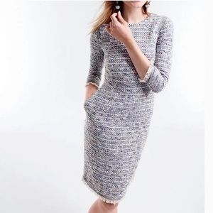JCrew tweed knee length dress with 3/4 sleeve